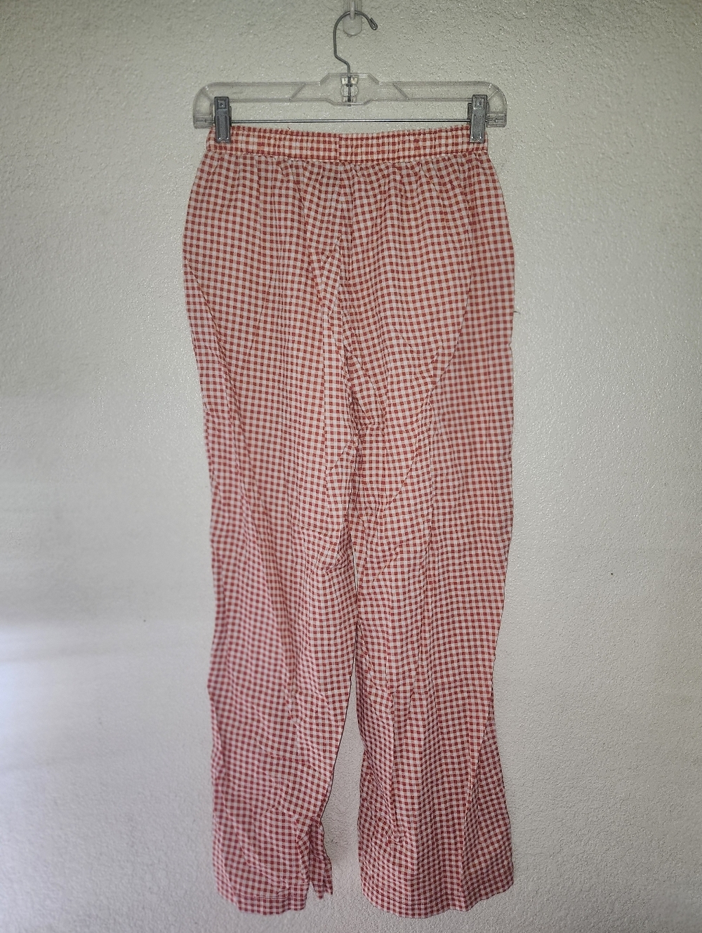 EUC LA GLOW "Coral 🪸 Red❤️ Gingham Check🏁 100% Cotton🙌🏻 Pants" Sz Small - Picture 9 of 10